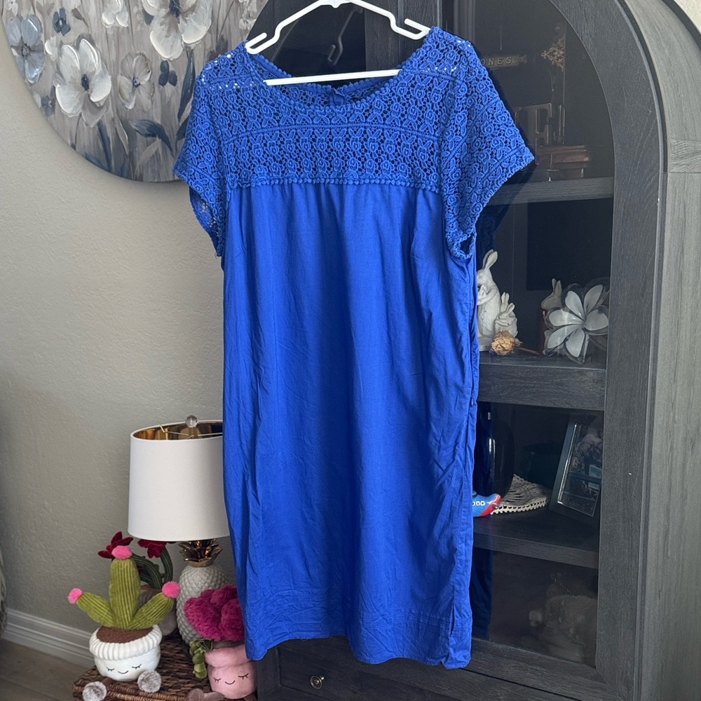 GAP Royal Blue Crochet Yoke Mini Dress